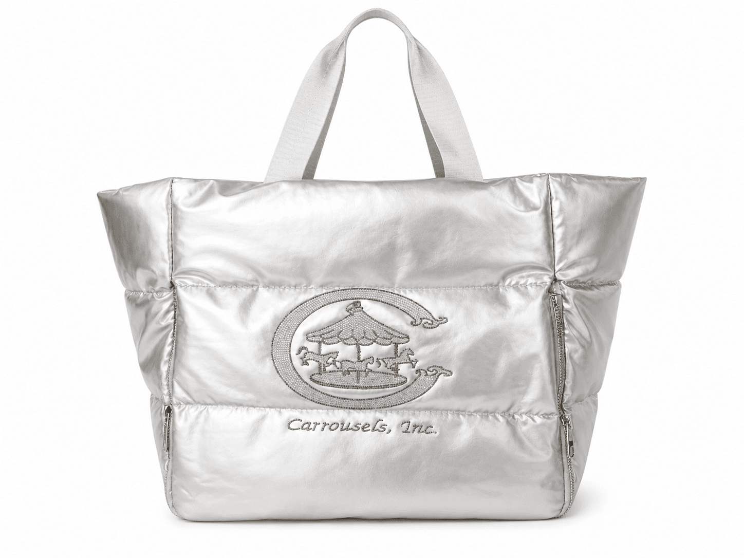 Signature Rhinestone Tote — Silver